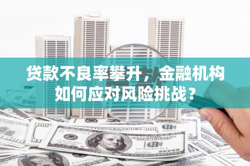 金门贷款不良率攀升，金融机构如何应对风险挑战？